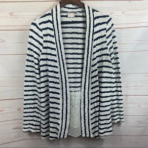 Postmark Striped Laced Back Cardigan